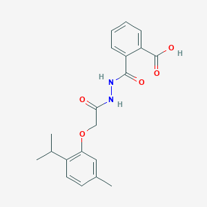 molecular formula C20H22N2O5 B321751 2-({2-[(2-Isopropyl-5-methylphenoxy)acetyl]hydrazino}carbonyl)benzoic acid 
