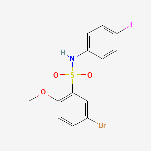 molecular formula C13H11BrINO3S B3217519 5-bromo-N-(4-iodophenyl)-2-methoxybenzene-1-sulfonamide CAS No. 1179823-75-6
