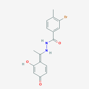 molecular formula C16H15BrN2O3 B321752 3-bromo-N'-[(1E)-1-(2-hydroxy-4-oxocyclohexa-2,5-dien-1-ylidene)ethyl]-4-methylbenzohydrazide 