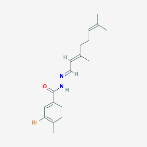 3-bromo-N'-[(1E,2E)-3,7-dimethylocta-2,6-dien-1-ylidene]-4-methylbenzohydrazide