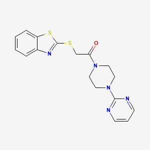 molecular formula C17H17N5OS2 B3217554 2-(Benzo[d]thiazol-2-ylthio)-1-(4-(pyrimidin-2-yl)piperazin-1-yl)ethanone CAS No. 1180803-34-2