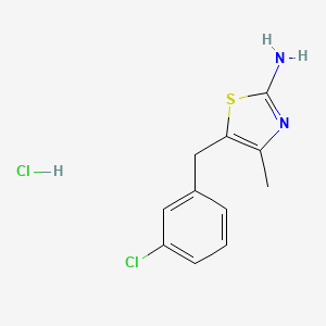 molecular formula C11H12Cl2N2S B3217576 5-[(3-Chlorophenyl)methyl]-4-methyl-1,3-thiazol-2-amine hydrochloride CAS No. 1181458-35-4