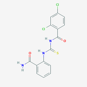 molecular formula C15H11Cl2N3O2S B321763 N-[(2-carbamoylphenyl)carbamothioyl]-2,4-dichlorobenzamide 