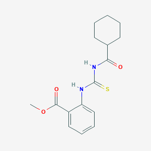 molecular formula C16H20N2O3S B321764 Methyl 2-({[(cyclohexylcarbonyl)amino]carbonothioyl}amino)benzoate 