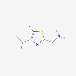 molecular formula C8H14N2S B3217648 [5-Methyl-4-(propan-2-yl)-1,3-thiazol-2-yl]methanamine CAS No. 1183220-85-0