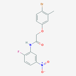 2-(4-bromo-3-methylphenoxy)-N-(2-fluoro-5-nitrophenyl)acetamide