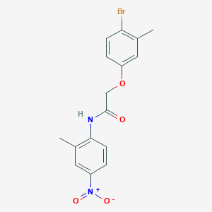 molecular formula C16H15BrN2O4 B321768 2-(4-bromo-3-methylphenoxy)-N-(2-methyl-4-nitrophenyl)acetamide 