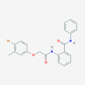 molecular formula C22H19BrN2O3 B321770 2-{[(4-bromo-3-methylphenoxy)acetyl]amino}-N-phenylbenzamide 