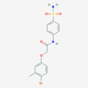 molecular formula C15H15BrN2O4S B321771 2-(4-bromo-3-methylphenoxy)-N-(4-sulfamoylphenyl)acetamide 