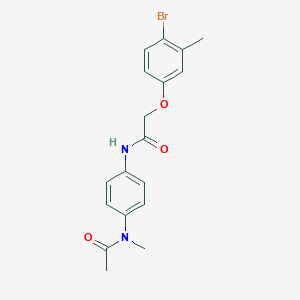 molecular formula C18H19BrN2O3 B321772 N-{4-[acetyl(methyl)amino]phenyl}-2-(4-bromo-3-methylphenoxy)acetamide 