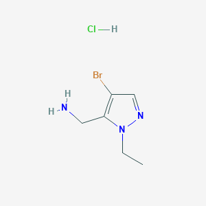 molecular formula C6H11BrClN3 B3217779 (4-Bromo-1-ethyl-1H-pyrazol-5-yl)methanamine hydrochloride CAS No. 1184989-52-3
