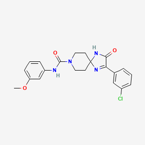 2-(3-chlorophenyl)-N-(3-methoxyphenyl)-3-oxo-1,4,8-triazaspiro[4.5]dec-1-ene-8-carboxamide