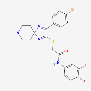 2-{[3-(4-bromophenyl)-8-methyl-1,4,8-triazaspiro[4.5]deca-1,3-dien-2-yl]sulfanyl}-N-(3,4-difluorophenyl)acetamide