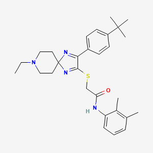 molecular formula C29H38N4OS B3217815 2-((3-(4-(tert-butyl)phenyl)-8-ethyl-1,4,8-triazaspiro[4.5]deca-1,3-dien-2-yl)thio)-N-(2,3-dimethylphenyl)acetamide CAS No. 1185176-35-5
