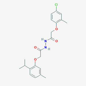 molecular formula C21H25ClN2O4 B321783 2-(4-chloro-2-methylphenoxy)-N'-[(2-isopropyl-5-methylphenoxy)acetyl]acetohydrazide 