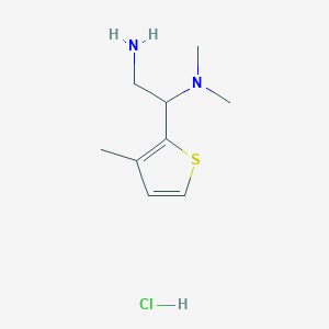 molecular formula C9H17ClN2S B3217833 N-[2-amino-1-(3-methylthien-2-yl)ethyl]-N,N-dimethylamine hydrochloride CAS No. 1185293-39-3