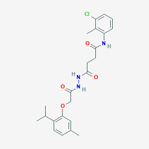 molecular formula C23H28ClN3O4 B321784 N-(3-chloro-2-methylphenyl)-4-{2-[(2-isopropyl-5-methylphenoxy)acetyl]hydrazino}-4-oxobutanamide 
