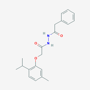 molecular formula C20H24N2O3 B321785 2-(2-isopropyl-5-methylphenoxy)-N'-(phenylacetyl)acetohydrazide 