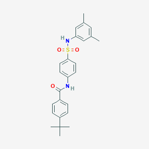molecular formula C25H28N2O3S B321788 4-tert-butyl-N-{4-[(3,5-dimethylanilino)sulfonyl]phenyl}benzamide 