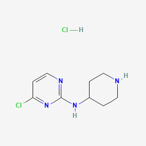 molecular formula C9H14Cl2N4 B3217886 (4-Chloropyrimidin-2-yl)-4-piperidylamine, chloride CAS No. 1185310-78-4