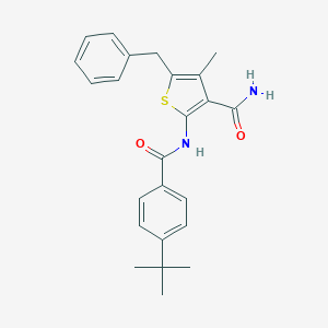 molecular formula C24H26N2O2S B321789 5-Benzyl-2-[(4-tert-butylbenzoyl)amino]-4-methylthiophene-3-carboxamide 