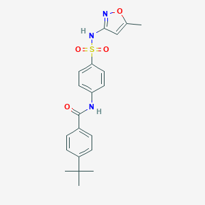 molecular formula C21H23N3O4S B321790 4-tert-Butyl-N-[4-(5-methyl-isoxazol-3-ylsulfamoyl)-phenyl]-benzamide 