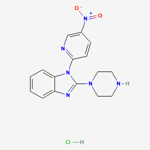 B3217904 1-(5-Nitro-pyridin-2-yl)-2-piperazin-1-yl-1H-benzoimidazole hydrochloride CAS No. 1185313-05-6