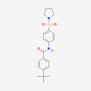 molecular formula C21H26N2O3S B321793 4-tert-butyl-N-[4-(pyrrolidin-1-ylsulfonyl)phenyl]benzamide 