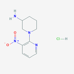 molecular formula C10H15ClN4O2 B3217931 1-(3-Nitro-2-pyridyl)-3-piperidylamine, chloride CAS No. 1185319-26-9