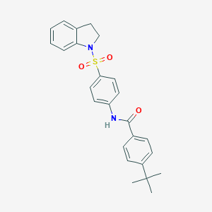molecular formula C25H26N2O3S B321794 4-tert-butyl-N-[4-(2,3-dihydro-1H-indol-1-ylsulfonyl)phenyl]benzamide 