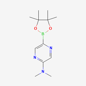 molecular formula C12H20BN3O2 B3217965 5-(二甲氨基)吡嗪-2-硼酸频哪醇酯 CAS No. 1186041-96-2