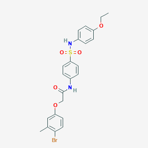 molecular formula C23H23BrN2O5S B321798 2-(4-bromo-3-methylphenoxy)-N-{4-[(4-ethoxyanilino)sulfonyl]phenyl}acetamide 