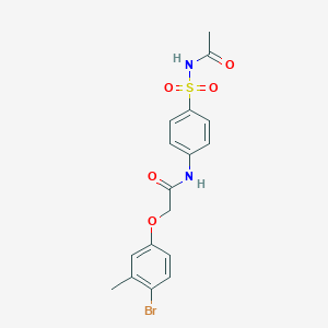 molecular formula C17H17BrN2O5S B321802 N-{4-[(acetylamino)sulfonyl]phenyl}-2-(4-bromo-3-methylphenoxy)acetamide 