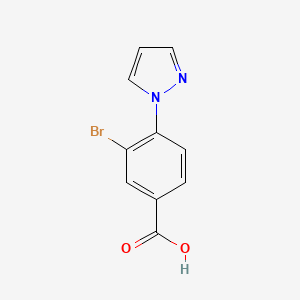 molecular formula C10H7BrN2O2 B3218055 3-Bromo-4-(1H-pyrazol-1-YL)benzoic acid CAS No. 1186663-57-9