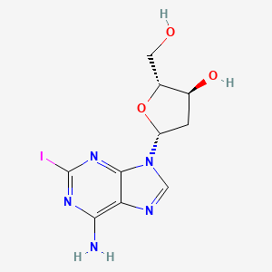 molecular formula C10H12IN5O3 B3218058 (2R,3S,5R)-5-(6-amino-2-iodopurin-9-yl)-2-(hydroxymethyl)oxolan-3-ol CAS No. 118706-49-3