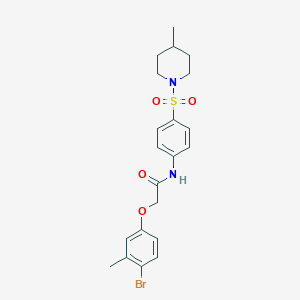 molecular formula C21H25BrN2O4S B321806 2-(4-bromo-3-methylphenoxy)-N-{4-[(4-methyl-1-piperidinyl)sulfonyl]phenyl}acetamide 