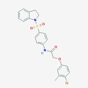 molecular formula C23H21BrN2O4S B321809 2-(4-bromo-3-methylphenoxy)-N-[4-(2,3-dihydro-1H-indol-1-ylsulfonyl)phenyl]acetamide 