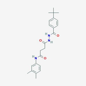 molecular formula C23H29N3O3 B321812 4-[2-(4-tert-butylbenzoyl)hydrazino]-N-(3,4-dimethylphenyl)-4-oxobutanamide 