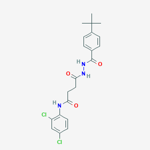 molecular formula C21H23Cl2N3O3 B321813 4-[2-(4-tert-butylbenzoyl)hydrazino]-N-(2,4-dichlorophenyl)-4-oxobutanamide 