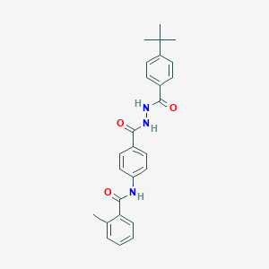 molecular formula C26H27N3O3 B321815 N-(4-{[2-(4-tert-butylbenzoyl)hydrazino]carbonyl}phenyl)-2-methylbenzamide 