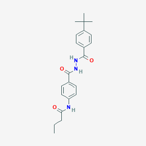 molecular formula C22H27N3O3 B321816 N-(4-{[2-(4-tert-butylbenzoyl)hydrazino]carbonyl}phenyl)butanamide 