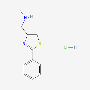molecular formula C11H13ClN2S B3218164 N-Methyl-1-(2-phenylthiazol-4-yl)methanamine hydrochloride CAS No. 1187928-00-2