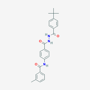 molecular formula C26H27N3O3 B321818 N-(4-{[2-(4-tert-butylbenzoyl)hydrazino]carbonyl}phenyl)-3-methylbenzamide 