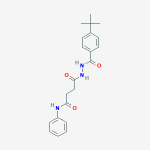 molecular formula C21H25N3O3 B321820 4-[2-(4-tert-butylbenzoyl)hydrazino]-4-oxo-N-phenylbutanamide 