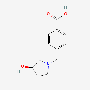 molecular formula C12H15NO3 B3218218 (R)-4-((3-Hydroxypyrrolidin-1-yl)methyl)benzoic acid CAS No. 1187932-84-8