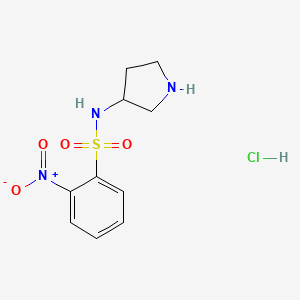 molecular formula C10H14ClN3O4S B3218227 2-Nitro-N-pyrrolidin-3-YL-benzenesulfonamide hydrochloride CAS No. 1187933-02-3