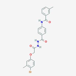 molecular formula C24H22BrN3O4 B321825 N-[4-({2-[(4-bromo-3-methylphenoxy)acetyl]hydrazino}carbonyl)phenyl]-3-methylbenzamide 