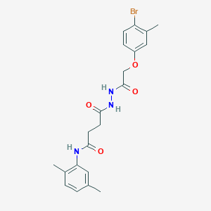 molecular formula C21H24BrN3O4 B321826 4-{2-[(4-bromo-3-methylphenoxy)acetyl]hydrazino}-N-(2,5-dimethylphenyl)-4-oxobutanamide 
