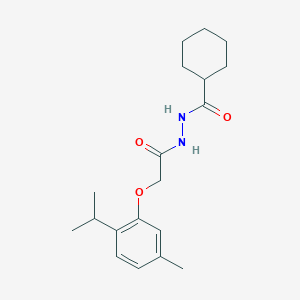 molecular formula C19H28N2O3 B321829 N'-(cyclohexylcarbonyl)-2-(2-isopropyl-5-methylphenoxy)acetohydrazide 