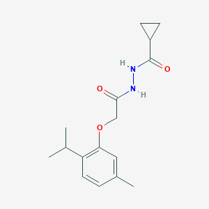 molecular formula C16H22N2O3 B321830 N'-[2-(2-isopropyl-5-methylphenoxy)acetyl]cyclopropanecarbohydrazide 